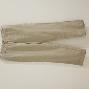 MaxMara Lightweight Linen Straight Leg Pants, Light Natural Tan